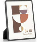 Axeman 8x10 Picture Frame-Metal Rounded Corner Frame 8x10, 8''x10''Photo Frame with Tempered Glass,Tabletop and Wall Display, One-Piece 8 By 10 Metal Picture Frame for images, Black