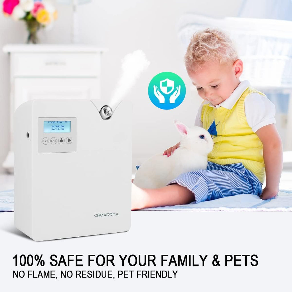 Smart Scent Air Machine for Home, Bluetooth & WiFi Hotel Scent Diffuser with Cold Air Tech, 300ML Waterless Essential Oil HVAC Scent Diffuser for Large Room, Office(White)