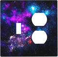 Outer Space Colorful Starry Sky Galaxy Planet Wallplates 1 Toggle 1 Duplex Switch Plate Electrical GFCI Faceplate Decorative Light Switch Covers for Bed Room Living Room Decor