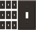 ENERLITES Toggle Light Switch Wall Plate, Gloss Finish, Standard Size 1-Gang 4.50" x 2.76", Unbreakable Polycarbonate Thermoplastic, 8811-BR-10PCS, Brown (10 Pack)