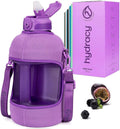Hydracy Water Bottle with Time Marker -Large BPA Free Water Bottle & No Sweat Sleeve -Leak Proof Gym Bottle with Fruit Infuser Strainer & Times to Drink -Ideal for Fitness Sports & Outdoors