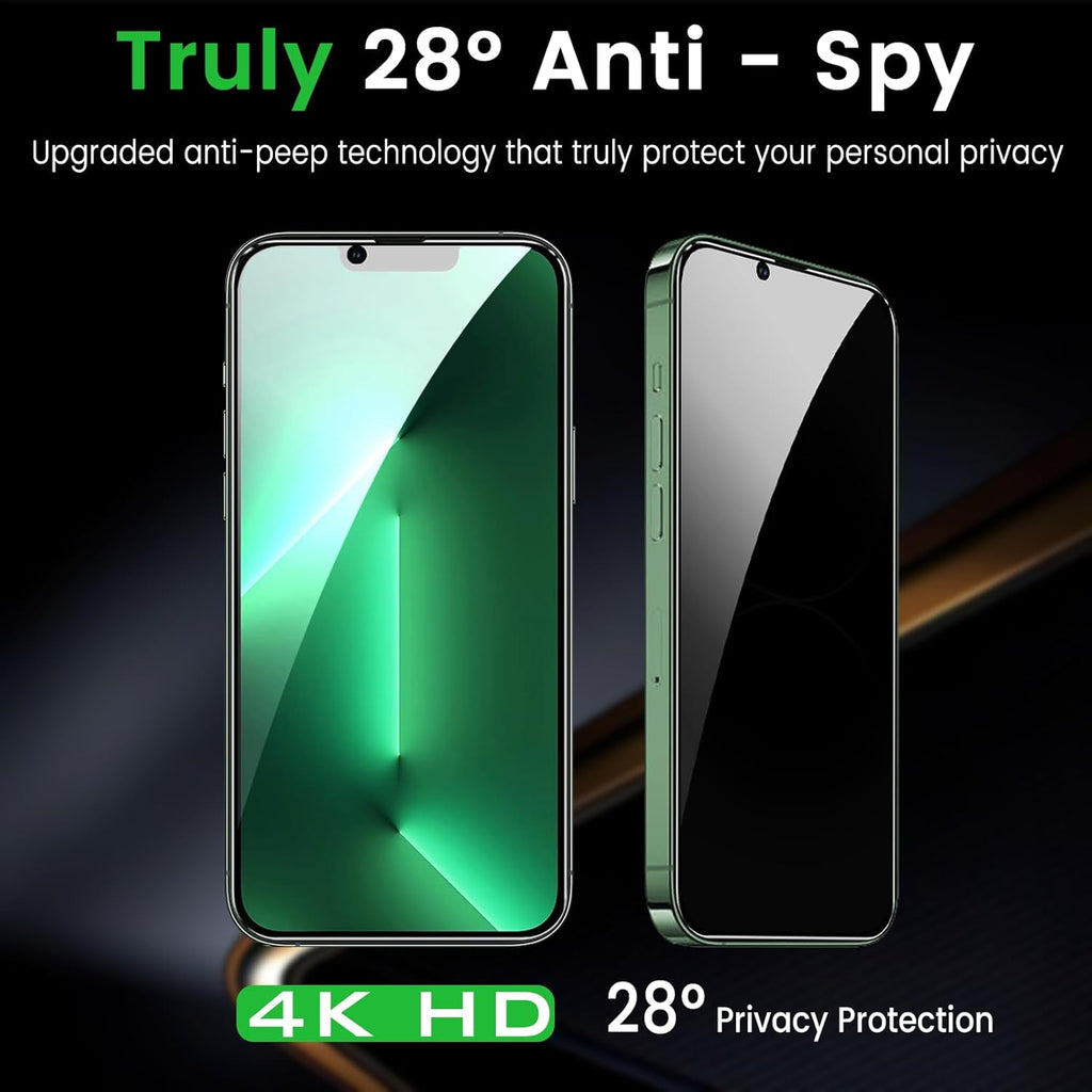 3 Pack Privacy Screen Protector for iPhone 13 Pro Max 6.7 Inch with 3 Pack Camera Lens Protector, Anti Spy Tempered Glass Film, Anti-Scratch, Touch Sensitive, Case Friendly