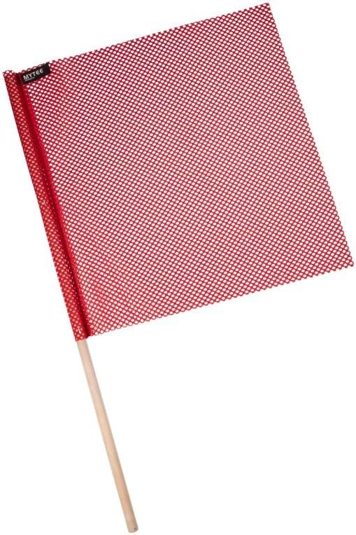 Mytee Products (8 Pack) 18"x18" Red Safety Flags for Truck Loads w/Dowel - DOT Compliant Jersey Mesh Warning Flags on Stick for Oversize Wide Load, Construction, Road Traffic, Pedestrian Signs