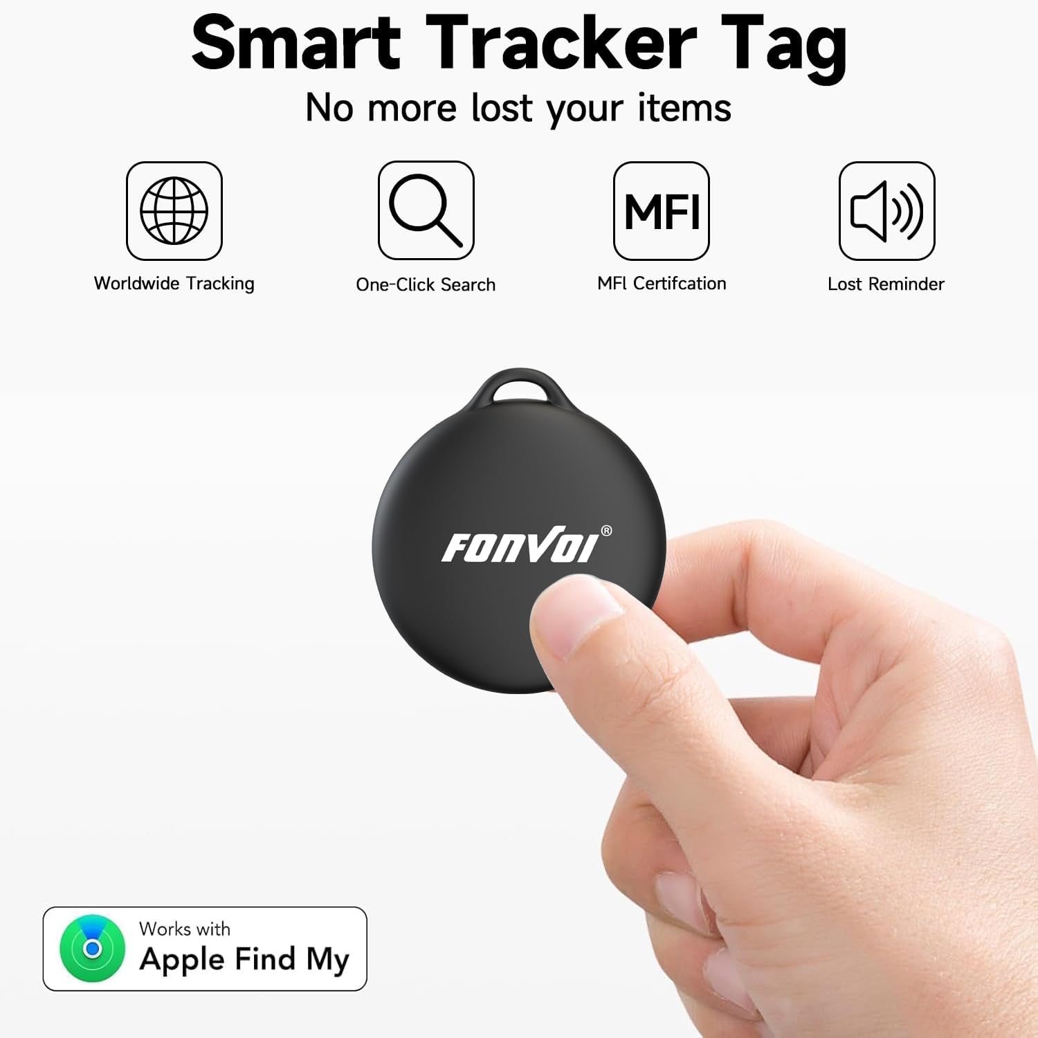 New [Apple MFi Certified] (iOS Only) Air Tags-4 Park, Bluetooth Tracker Tag for Apple Find My, Replaceable Battery, Key Finder and Item Locator Smart Tag for Keys, Bags, Luggage, Pets, Wallet