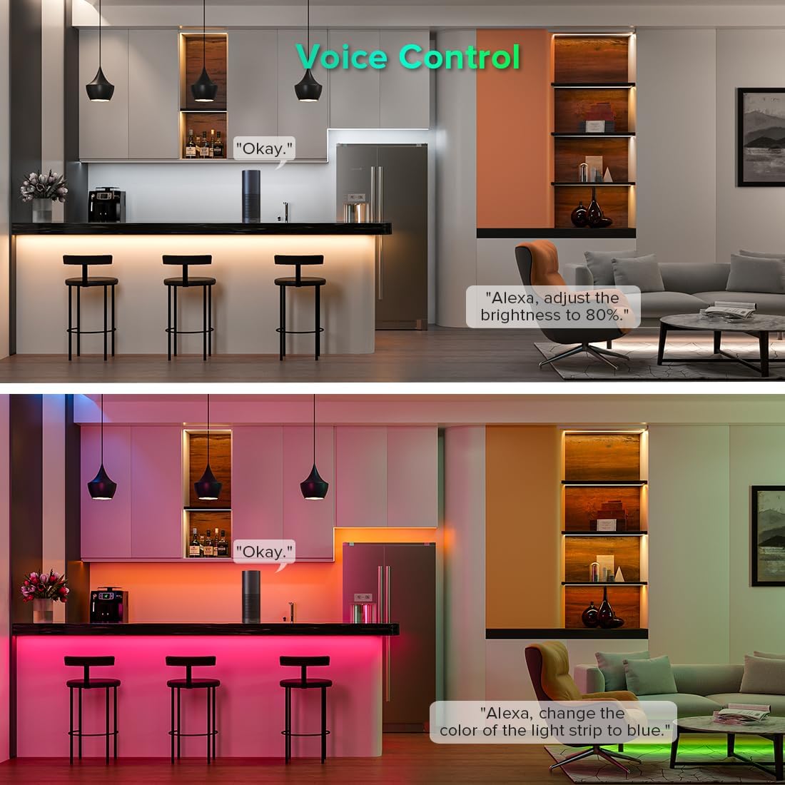5in1 WB5 2.4GHz WiFi PWM LED Controller Compatible with Alexa Google Home Smart Life Tuya APP for Dimming CCT RGB RGBW RGBCCT LED Strip Light Controller Works with WR01RF WR02RF, DC12V-24V