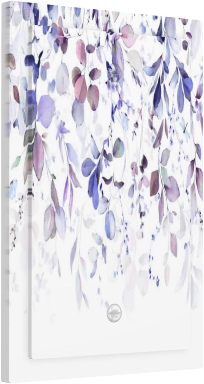 Purple Eucalyptus Watercolor Floral Rustic Leaf Light Switch Cover Plate 1 Gang No Device Blank Electrical Wall Plates Faceplate Decorative Switch Plate for Farmhouse Home Decor