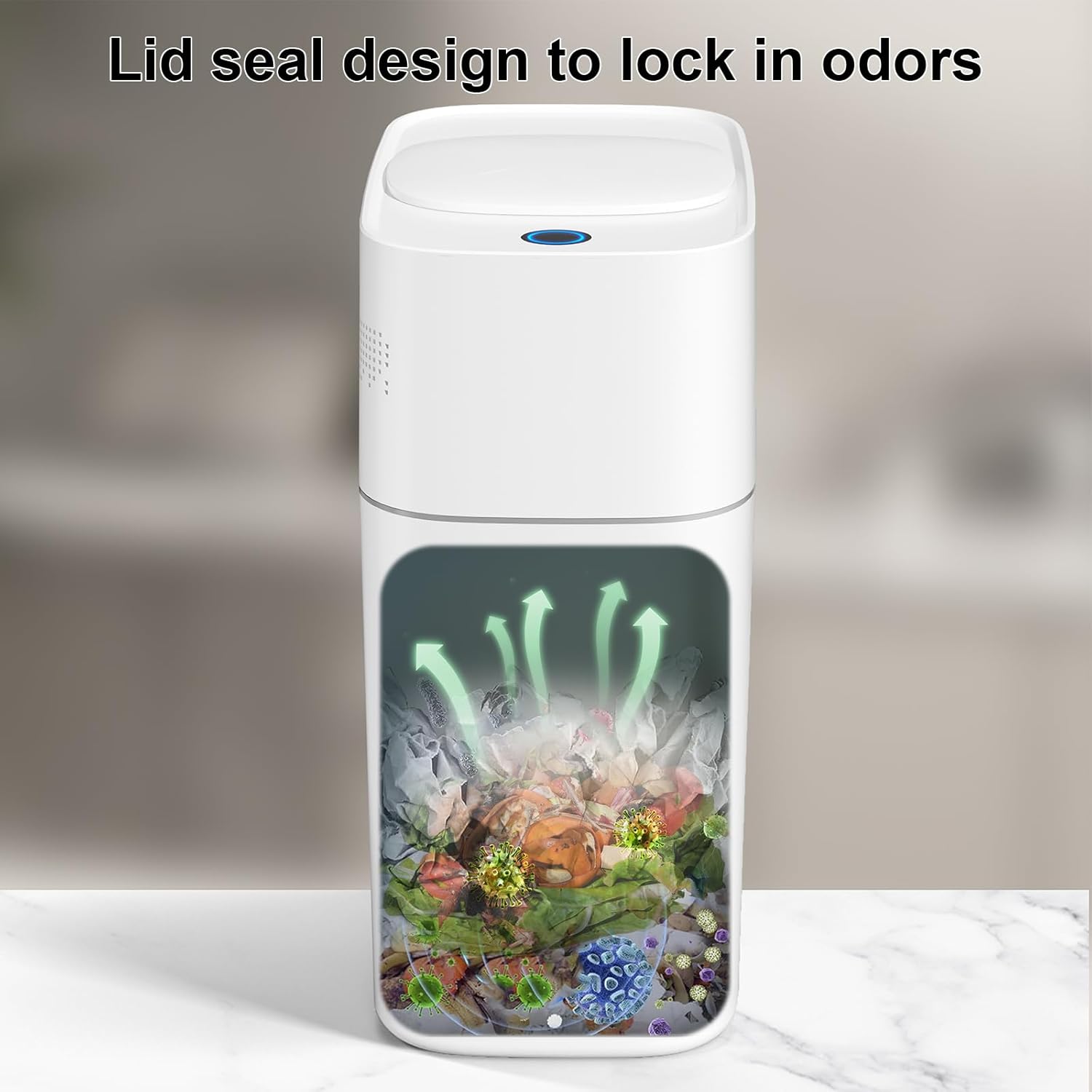 MOPALL Automatic Motion Sensor Bathroom Trash Can with Lid, 3 Gal Touchless Trash Can Auto-Adsorption Garbage Can, Slim Smart Trash Bin Waterproof Waste Basket for Bedroom, Kitchen, Office, Toilet, RV