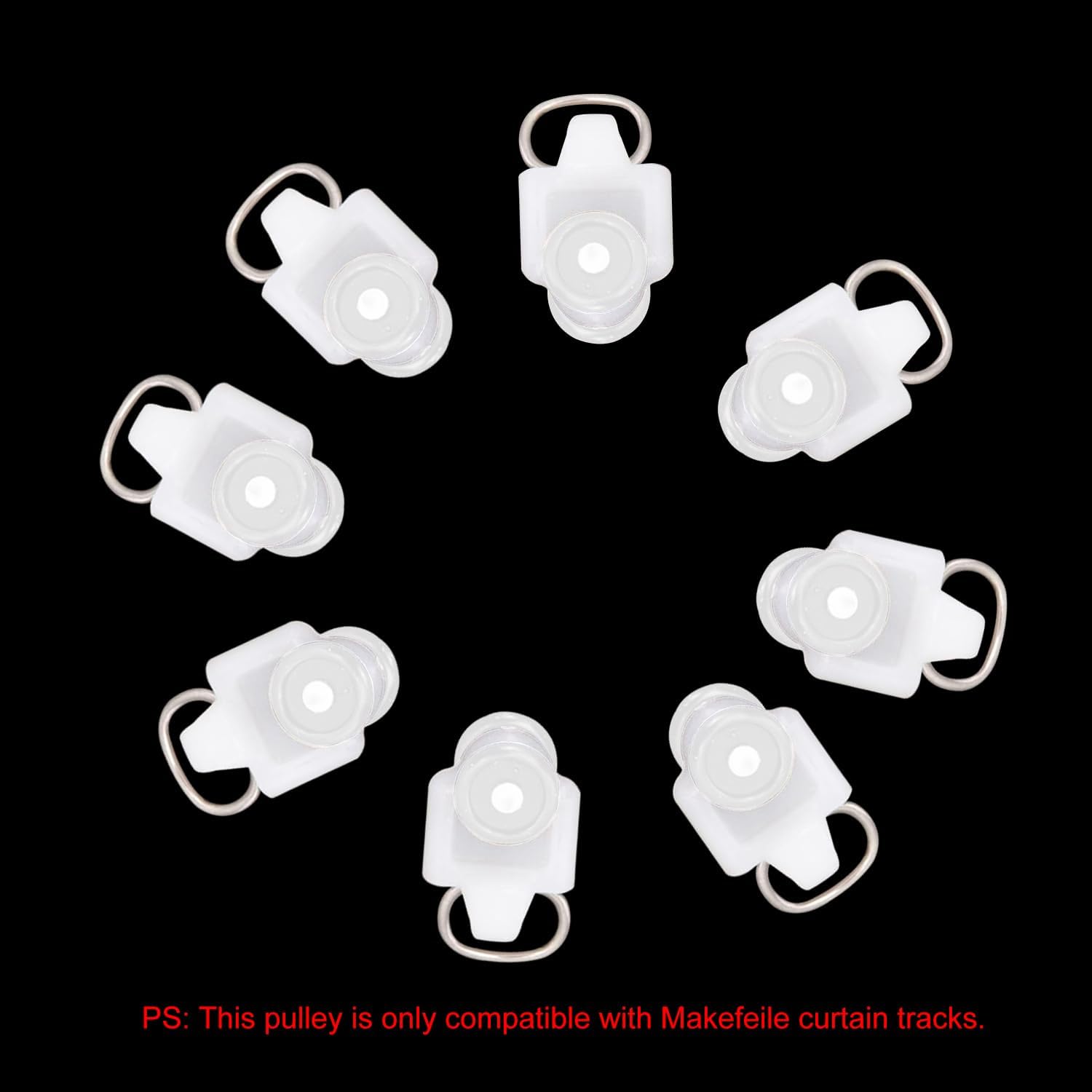 Curtain Glider Track Rail Runners Mute Wheel Rollers Heavy Duty Curtains Tracks Pulley 20PCS,White