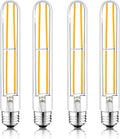 7.3 Inch E26 Led Bulb 6W Dimmable, 2700k Soft White Edison Bulbs 800LM, Equal 80 Watt Tubular T10 T9 Long Clear Glass Light Bulb for Rustic Pendant Pipe Wall Sconces Chandeliers - 4Pack