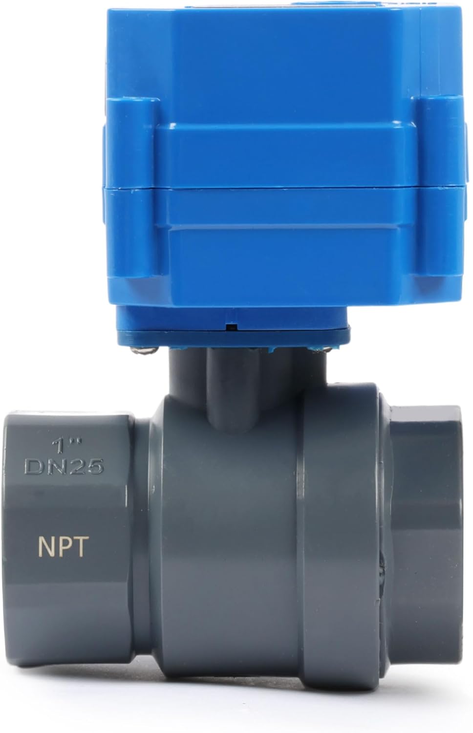 U.S. Solid 1"UPVC Motorized Ball Valve - Plastic Electrical Ball Valve with Full Port, 2 Wire Auto Return, 110V AC, Normally Closed
