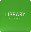 6" X6" Library Sign - ADA Compliant Tactile Graphics Grade 2 Braille Text Acrylic Wall Sign - Quiet zone, Information Convey, Group Study Room Door Signs for Office, School, Home
