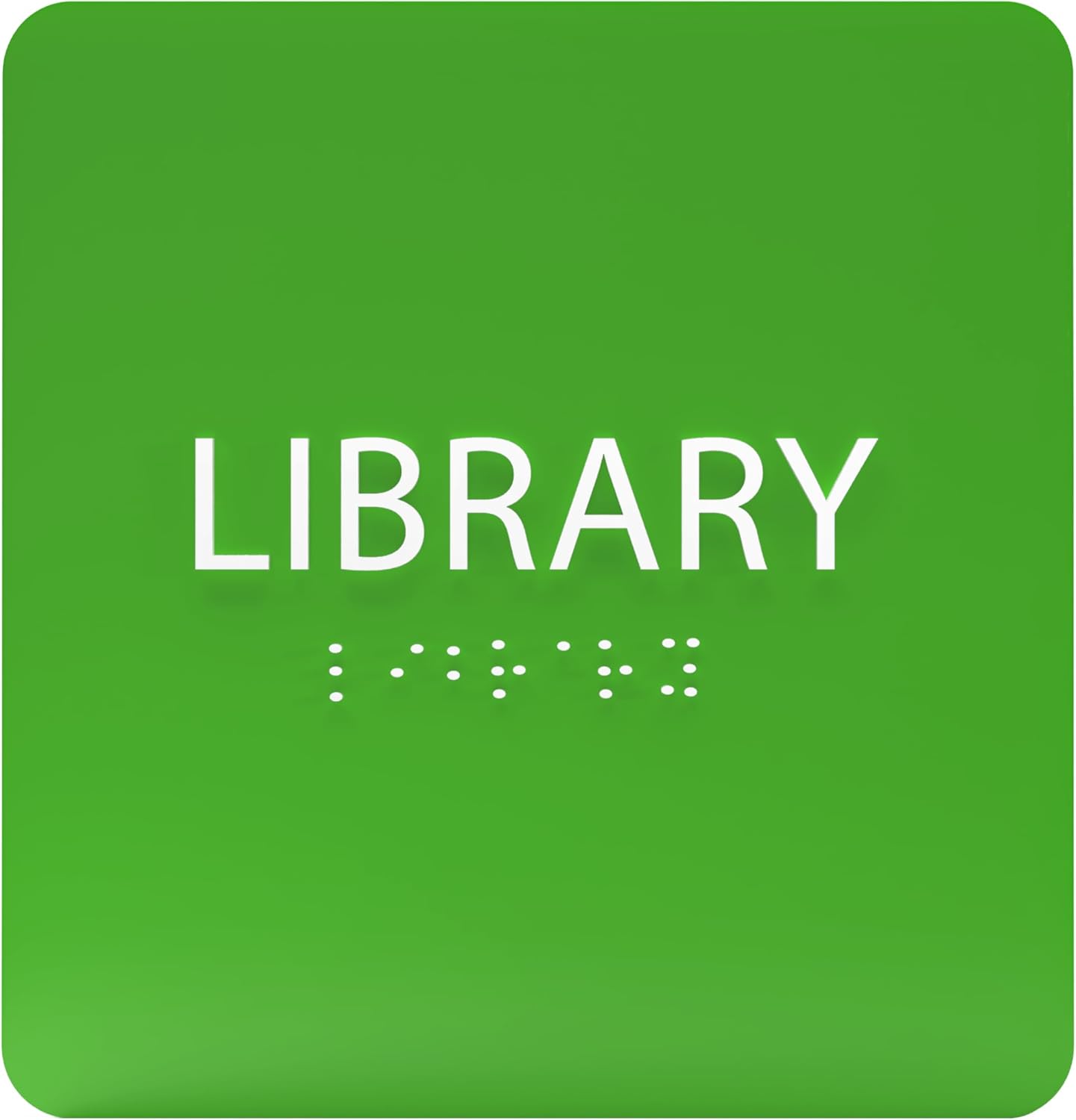 6" X6" Library Sign - ADA Compliant Tactile Graphics Grade 2 Braille Text Acrylic Wall Sign - Quiet zone, Information Convey, Group Study Room Door Signs for Office, School, Home