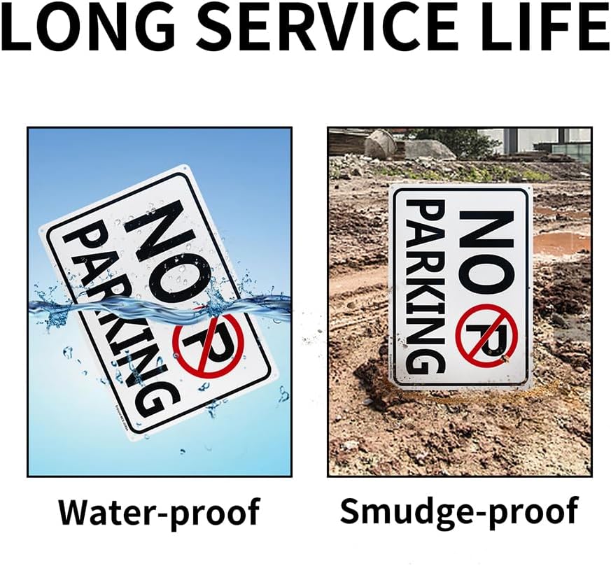 2 Pack No Parking Sign, 14"x 10" .040 Rust Free Aluminum – Reflective, UV Protected and Weatherproof