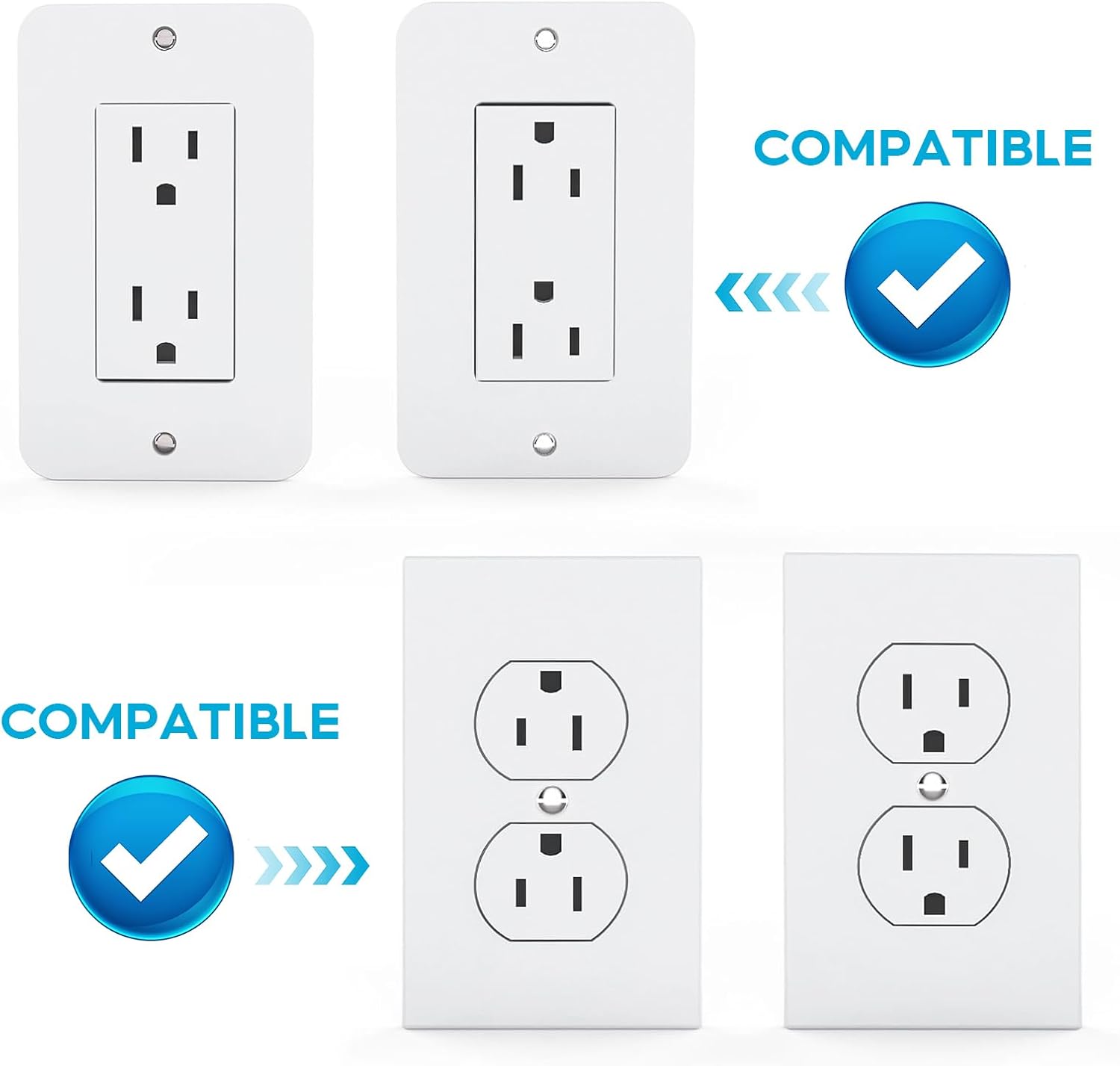 Outlet Shelf, Bathroom Wall Holder with Built-in Cable Management, Wall Organizer for Smart Home Decor Space Saving Electric Toothbrush Use as Echo Holder (Decora-style rectangular, 1, Pack)