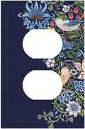 Decorative Outlet Covers Vintage Blue Morris Strawberry Thief Bird Flower 1 Gang Duplex Light Switch Cover Plate Wall Plates for Electrical Outlets Switchplate Faceplate