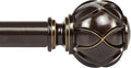 KAMANINA 1 Inch Curtain Rod Telescoping Single Drapery Rod 36 to 72 Inches (3-6 Feet), Antique Bronze Curtain Rods for Windows 24 to 68 Inches, Netted Texture Finials