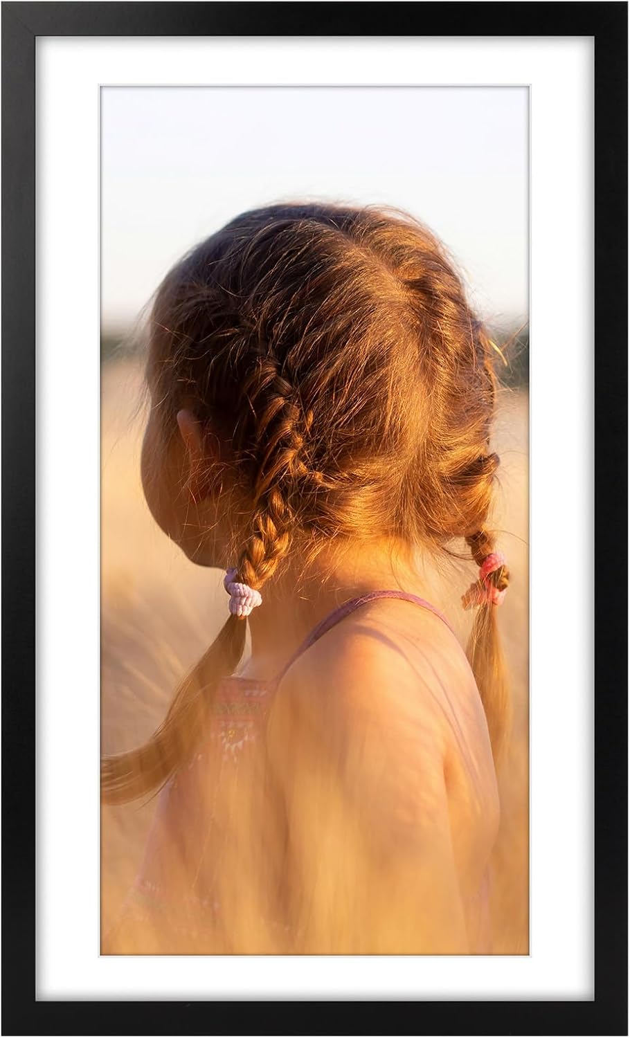 Golden State Art, 14x24 Picture Frame with Mat for 11x22 - High Definition Glass Wall Mounting Horizontal Vertical Display (Black, 1 Pack)
