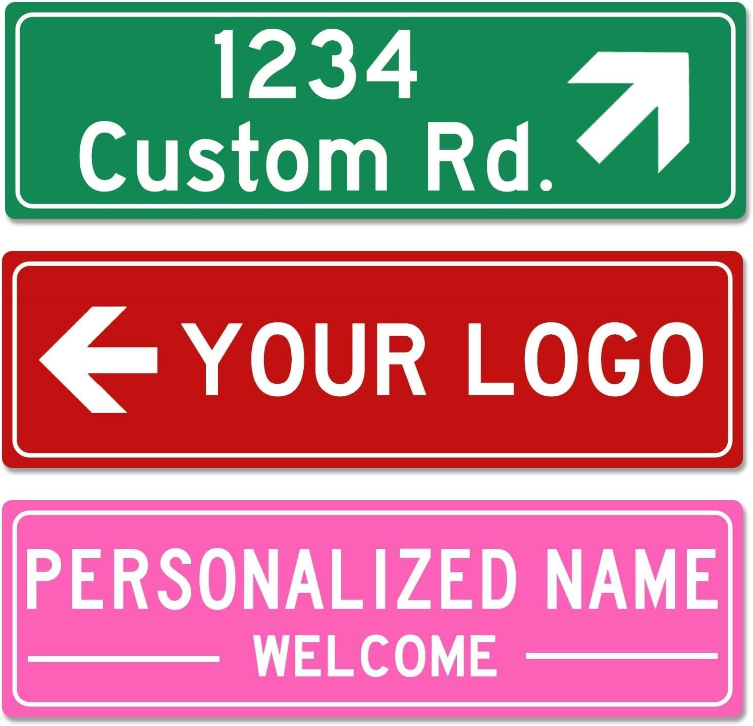 Custom Street Sign with Directional Arrow, Double Sided/Reflective Option, Personalized Road Address Metal Sign, Customize for Business, Office, Outdoor, Home, Delivery 18''x6''