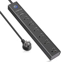 15 Ft Power Strip Surge Protector, 6 Outlets and 4 USB Ports, Flat Plug Power Strips Long Extension Cord with Overload Protection, Wall Mount for Home, Office, Dorm, ETL Listed