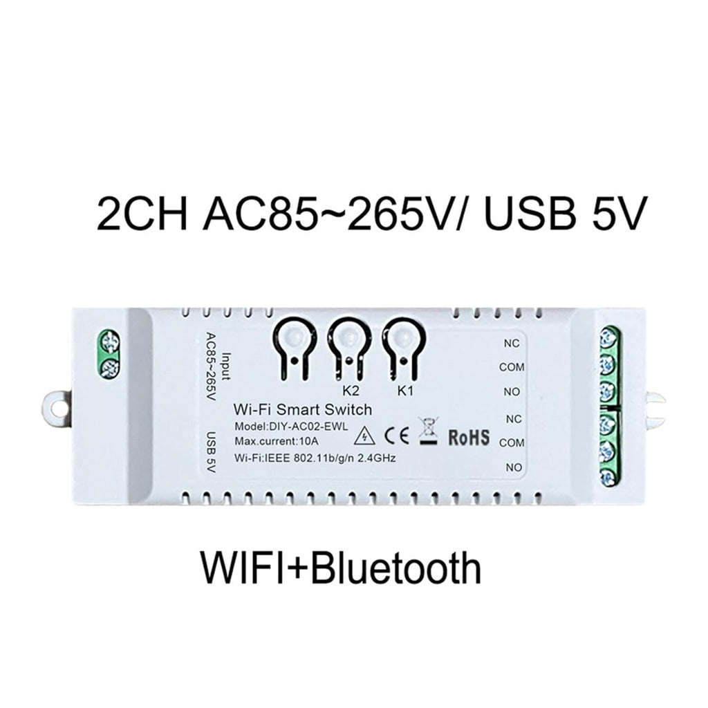 6X 2CH WiFi Smart Switch DIY APP 85-265V USB 5V 2.4G WiFi Home Automation Module for Home