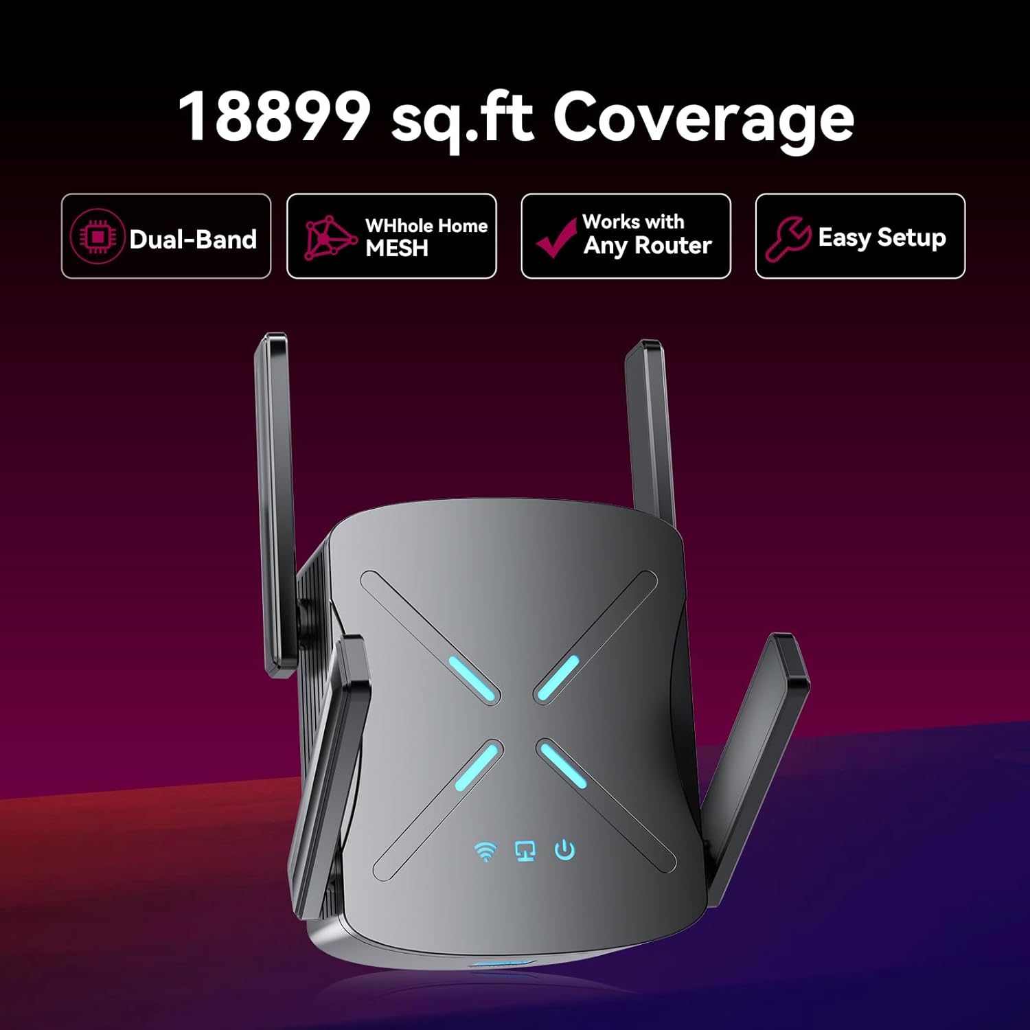 2026 WiFi Extender Signal Booster, 10X Faster WiFi 6 Extender, 18899 sq.ft. Internet Repeater for Home, Dual-Band Network Extender, Wireless Router Signal Amplifier w/Gigabit Ethernet Port, Easy Setup