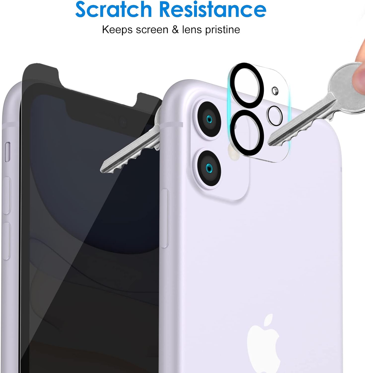 JETech Privacy Screen Protector for iPhone 11 6.1-Inch with Camera Lens Protector, Anti Spy Tempered Glass Film, 2-Pack Each