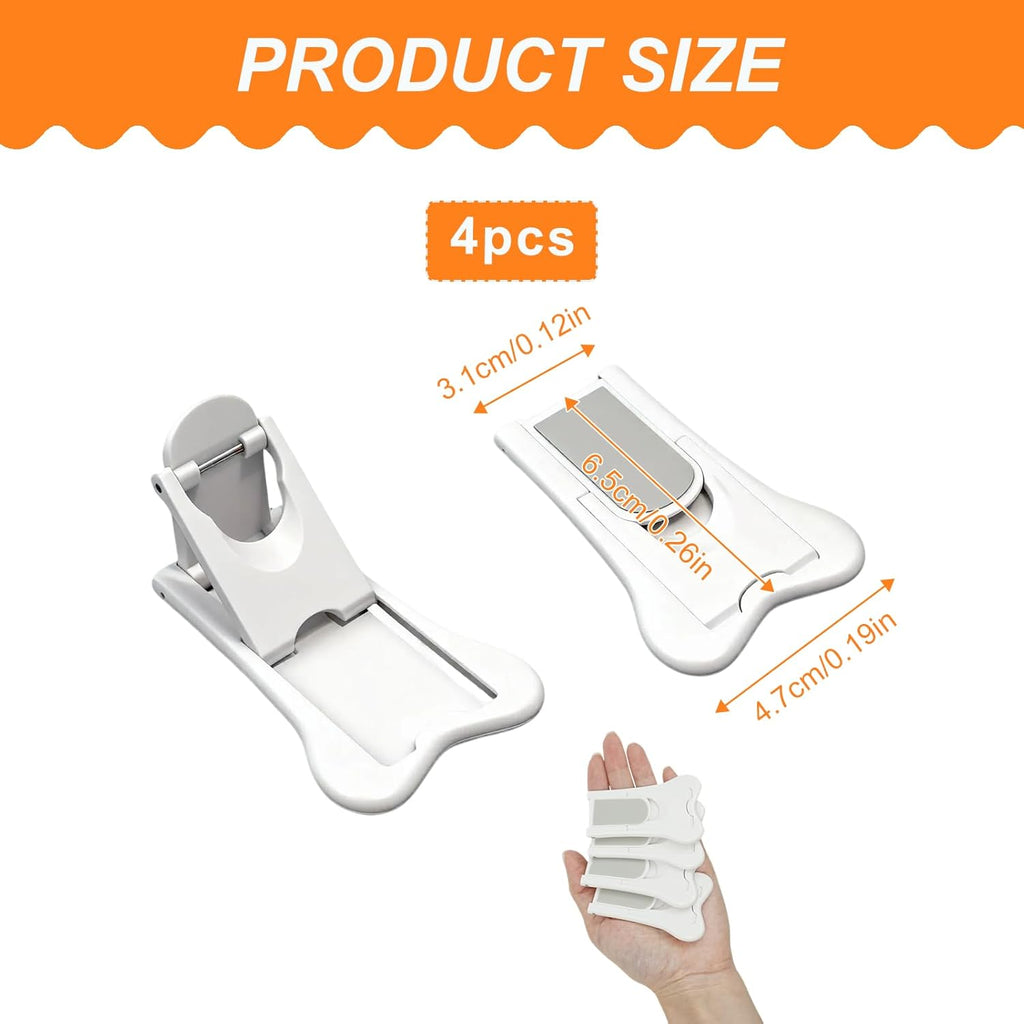 4-Pack Sliding Closet Door Lock, Child Safety Locks for Sliding Glass Doors Window Closets and Cabinets, No-Tool Installation Baby Proof Accessories for Kids Safety White