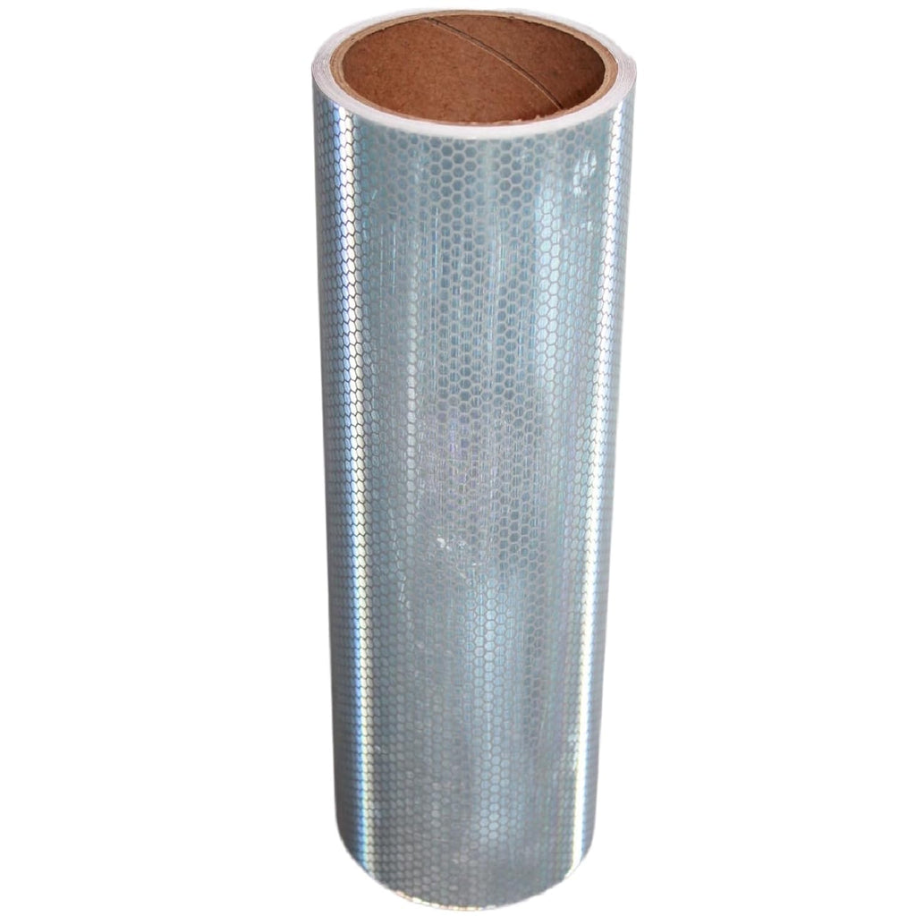 Non Fading Silver Reflective Tape 12 inch Wide, Outdoor Waterproof Safety Adhesive Stickers, High Visibility Industrial Marking Tape (11 feet)