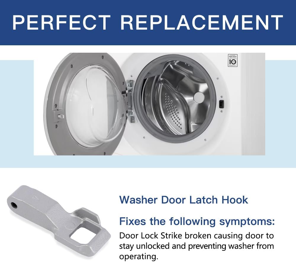 2Pcs MFG63099101 Washer Door Lock Strik for LG/Kenmore Washing Machine, Door Latch Hook Locker Replacement Part