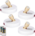 LED Spotlight, Battery Powered Picture Lights, Uplighting Indoor, Puck Lights with Remote, Stick Spot Light for Wall Display Picture Dartboard Painting Artwork Accent Closet-4Pack