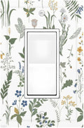 Decorative Outlet Covers Floral Green Leaf Plant Flowes 1 Gang Single Rocker Light Switch Cover Plate Wall Plates Gfci Faceplate For Bed Room Farmhouse Decor