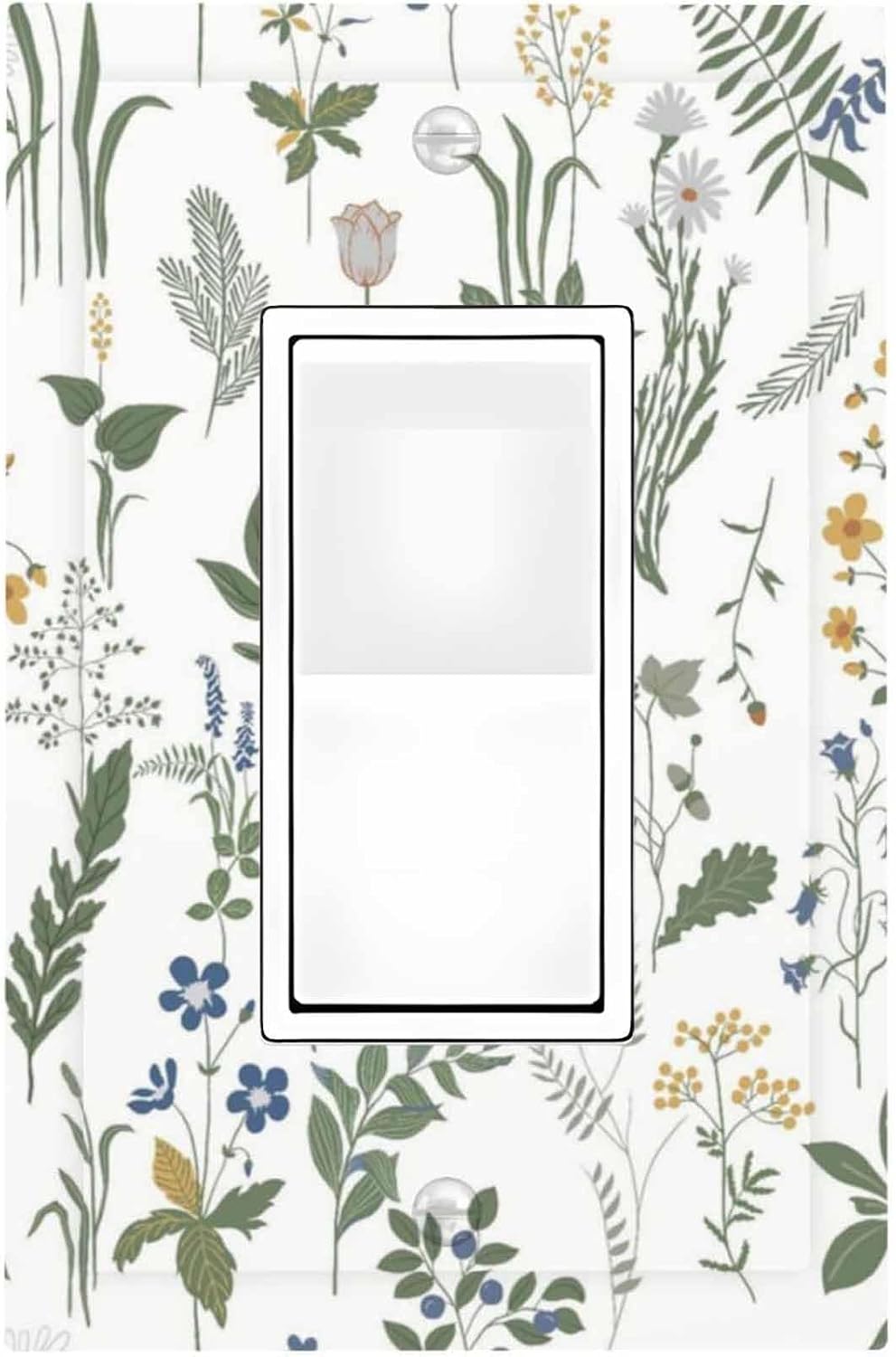 Decorative Outlet Covers Floral Green Leaf Plant Flowes 1 Gang Single Rocker Light Switch Cover Plate Wall Plates Gfci Faceplate For Bed Room Farmhouse Decor