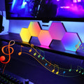 Hexagon LED Wall Light Panels: Smart RGB Color-Changing Hexagon Lights with App & Remote Control, Music Sync Mode, DIY Wall Decor for Bedroom, Gaming Room, Home Theater (6)