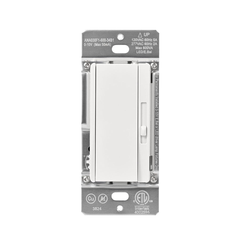 0-10V LED Dimmer Switch for 0-10V Dimmable LED Lights, Single-Pole or 3-Way, Wallplate Included, ETL Listed