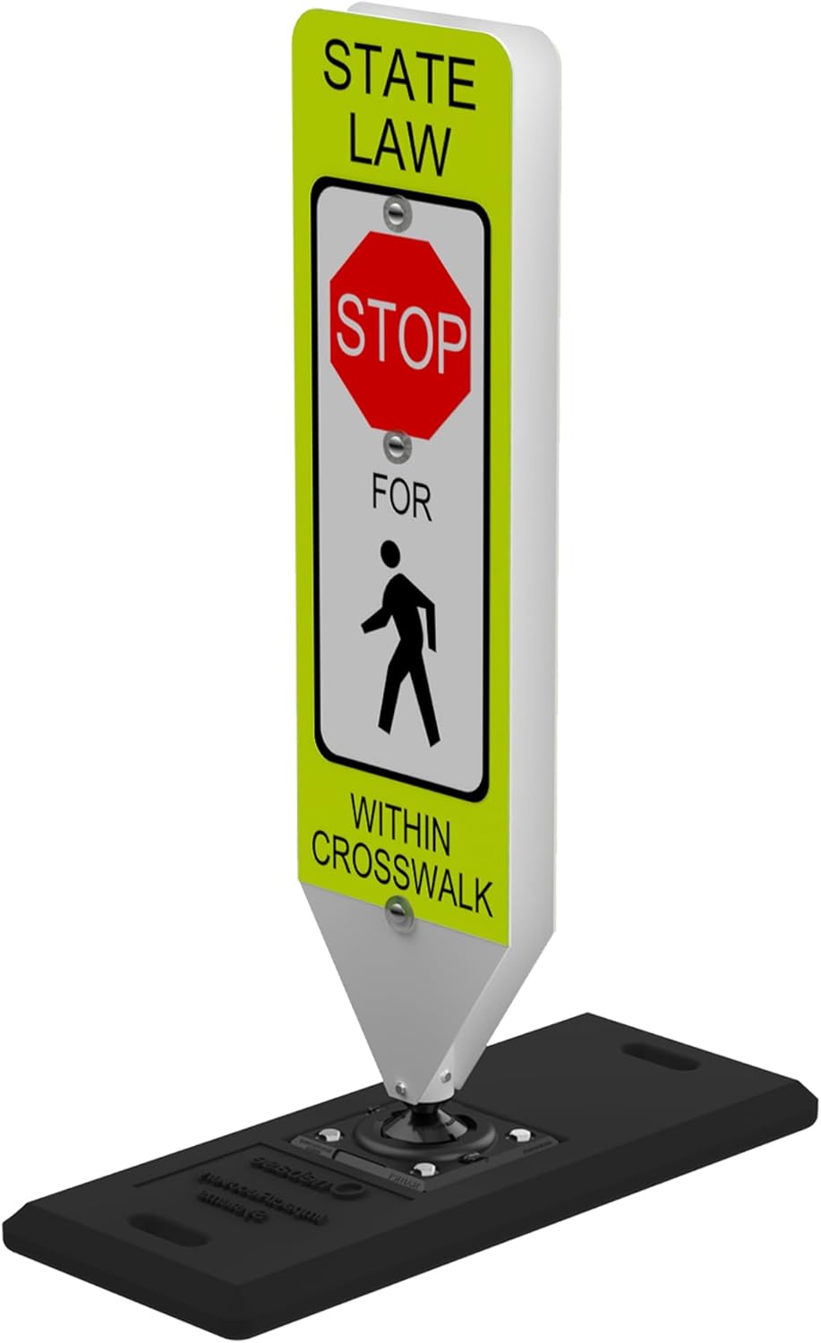 Impact Recovery - In-Street Pedestrian Crossing Signs - Street Sign - Road Safety Stop Sign with Portable Base