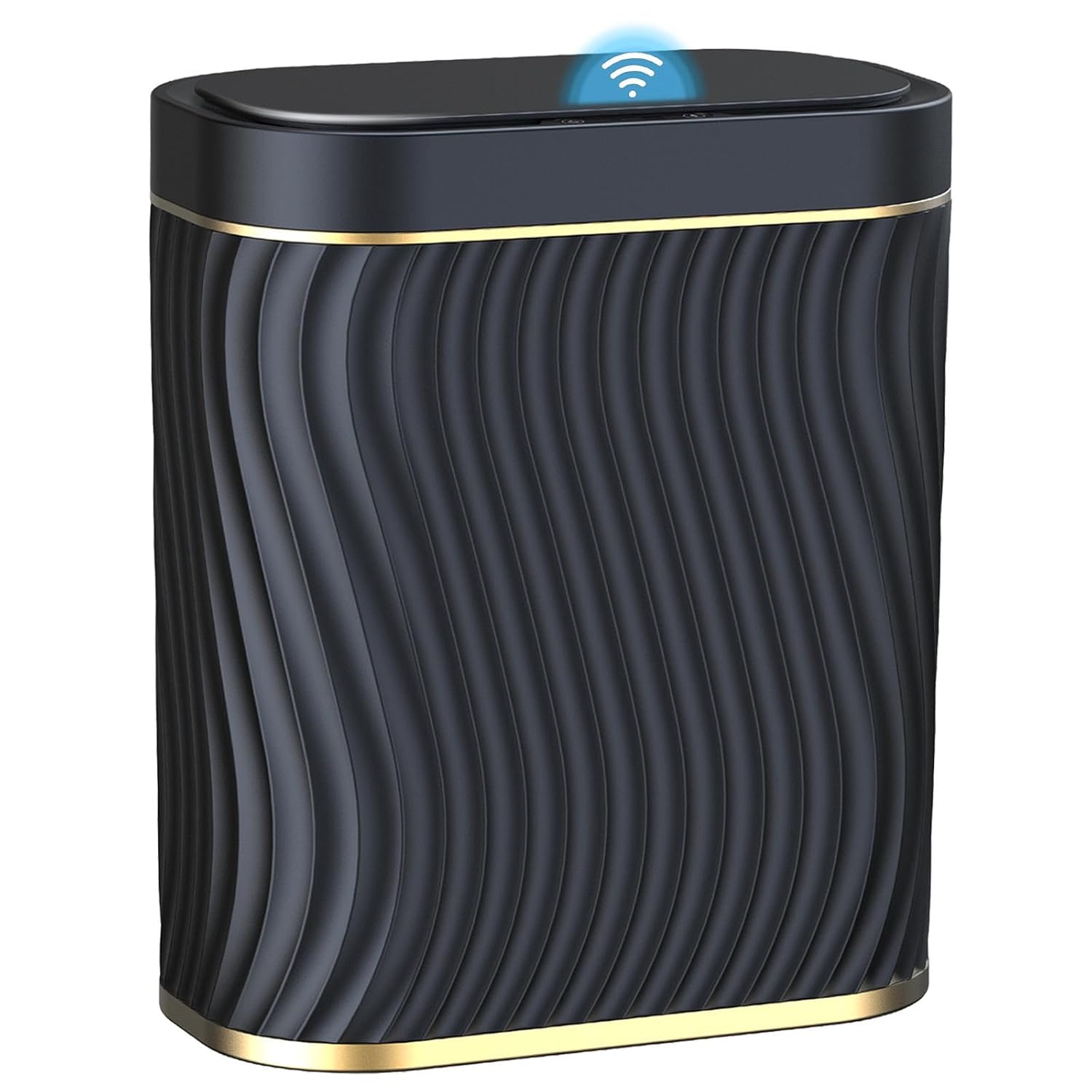 steo spce Automatic Motion Sensor Bathroom Small Trash Can with Lid, 2.6 Gallon Black Touchless Slim Garbage Can, Smart Waterproof Trash Bin for Bedroom, Restroom, Living Room, Office