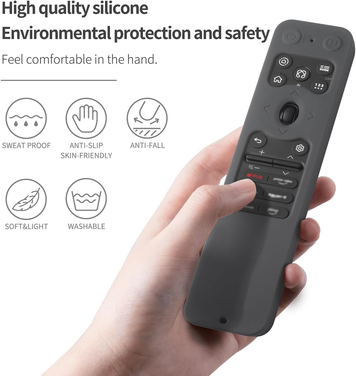 Silicone Case for LG MR25GA Remote Cover Compatible with 2025 LG OLED Smart TV C5 B5 G5 M5 Series Remote Protective Case Cover (Dark Grey)