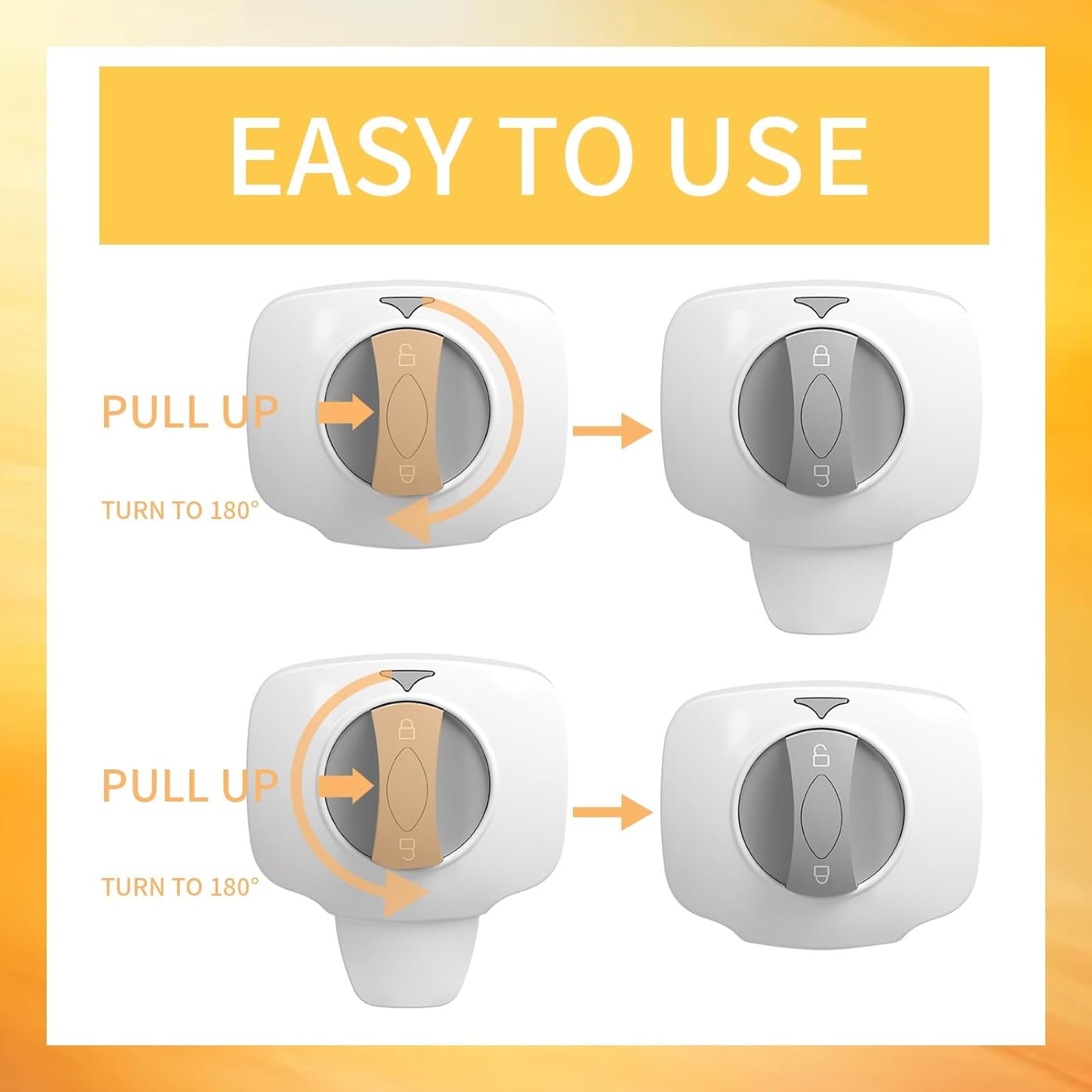 Knob Switch Child Proof Oven Lock Baby Safety Oven Door Lock for Toddlers Heat-Resistant Adhesive no Tools Need or Drill (White-2Pcs)