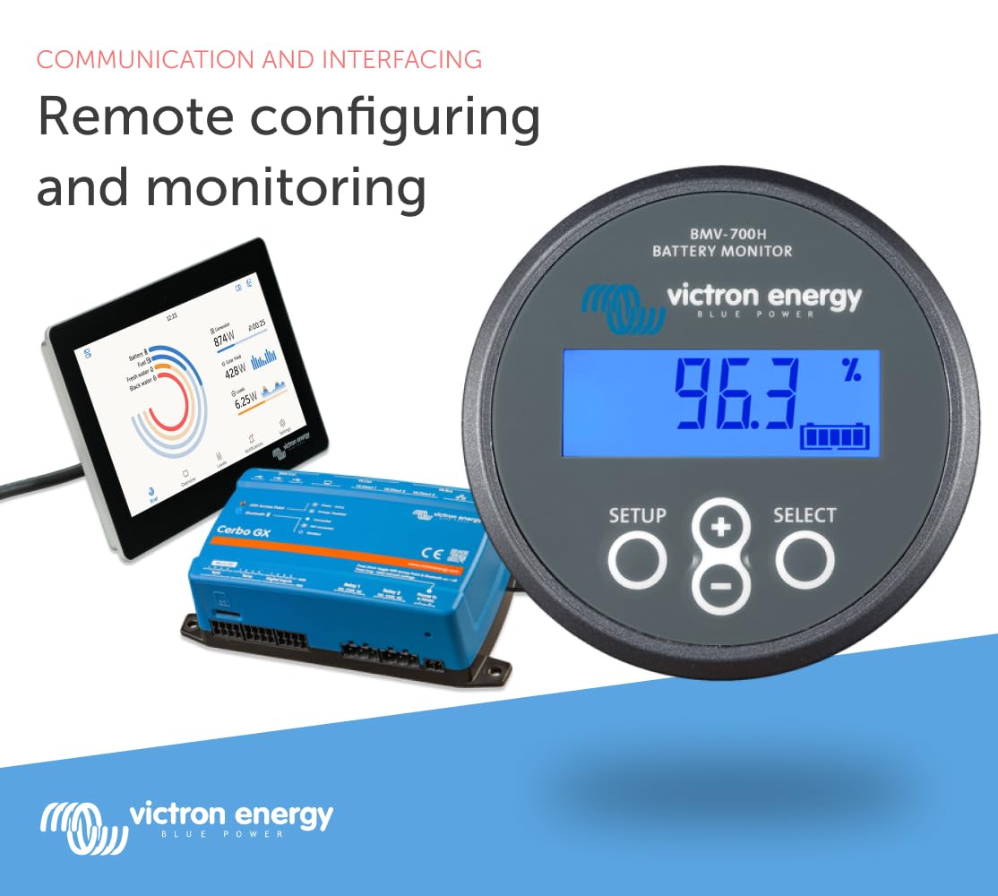 Victron Energy BMV-700H Battery Monitor with Shunt & Display - 60-385 VDC - Grey