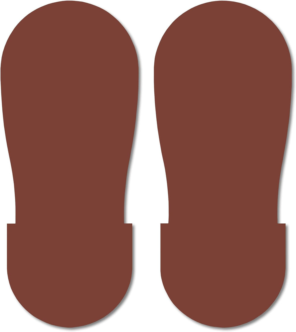 Mighty Line Big Footprints Floor Marking Tape for Safety, Caution, Warning, Heavy-Duty, Peel and Stick, Adhesive, Industrial Quality, 12" Long x 5" Wide, Brown, Pack of 50