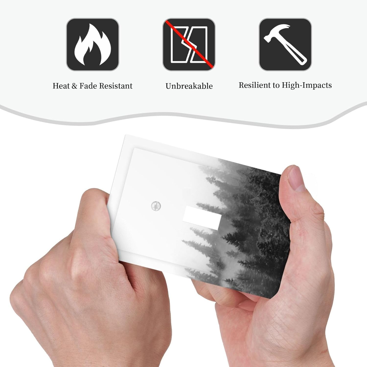 Decorative Light Switch Cover Fores Black White Landscape Misty Woods 1 Gang Single Toggle Device Electrical Faceplate Switchplates Decorator Outlet Wall Plate For Farmhouse Cabin Decor