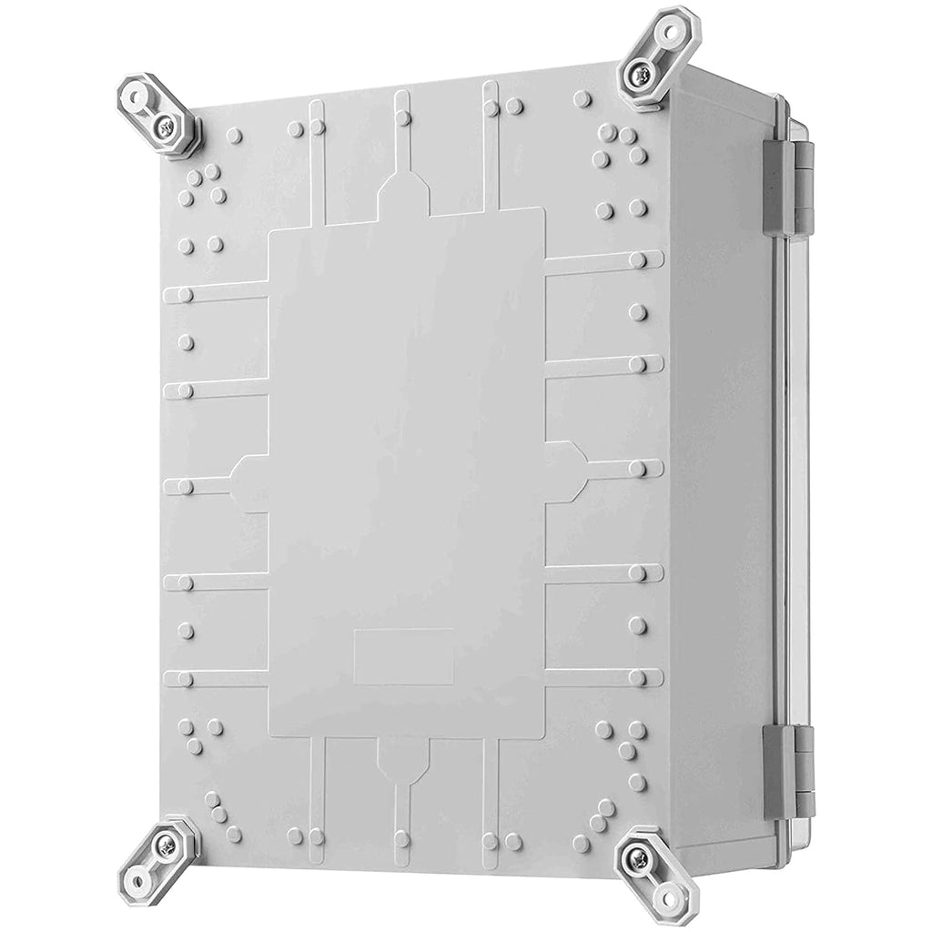 Co. ABS 11.81" x 15.7" x 6.7" Waterproof IP67 Hinged Electronics Distribution Box with Mounting Plate and Wall Brackets