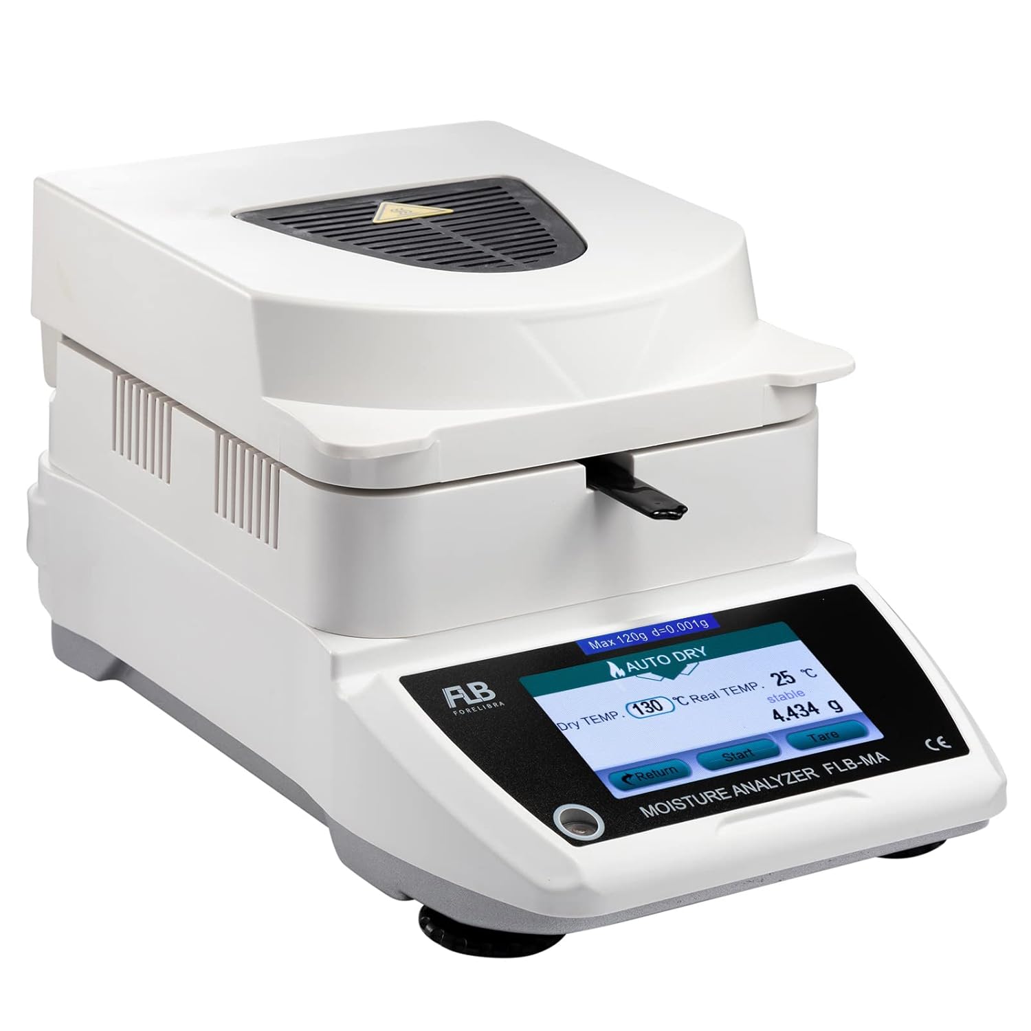 Moisture Analyzer Spanish English Germany Menu Balance Meter 0.01% Readability 0.001g 110V 3 Drying Modes Touch Screen RS232 Interface Water Content Test (110g0.001g)…