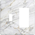 Outlet Covers Gray Gold Marble Abstract Modern Luxury 1 Toggle 1 Rocker Combo Light Switch Cover Plate Decorative Switch Plate Covers Electrical Wall Plate for Bedroom Home Decor