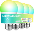 Lightinginside Matter Smart Light Bulbs Compatible with Alexa/Siri/Apple Home/Google Home/SmartThings, WiFi A19 E26 RGBCW Color Changing Light Bulb 800LM 9W 60W Equivalent, 2.4G WiFi, ETL Listed, 4PCS