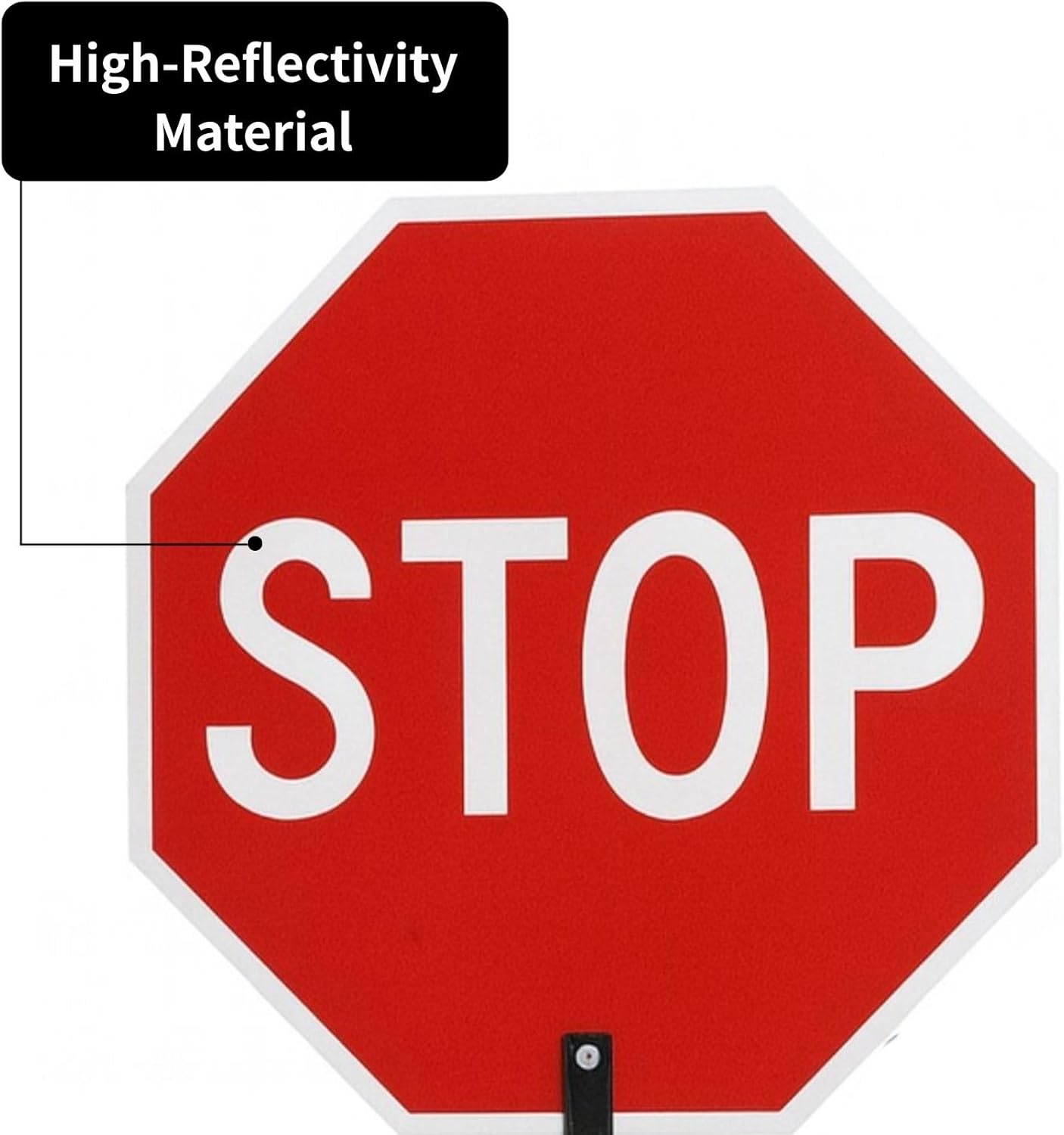 BESEA 12 Inch Handheld STOP & SLOW Sign, Double-Sided Reflective Paddle for Traffic Control, School Crossings, Construction Zones, Durable Non-Telescopic Handle, High-Visibility Safety Sign