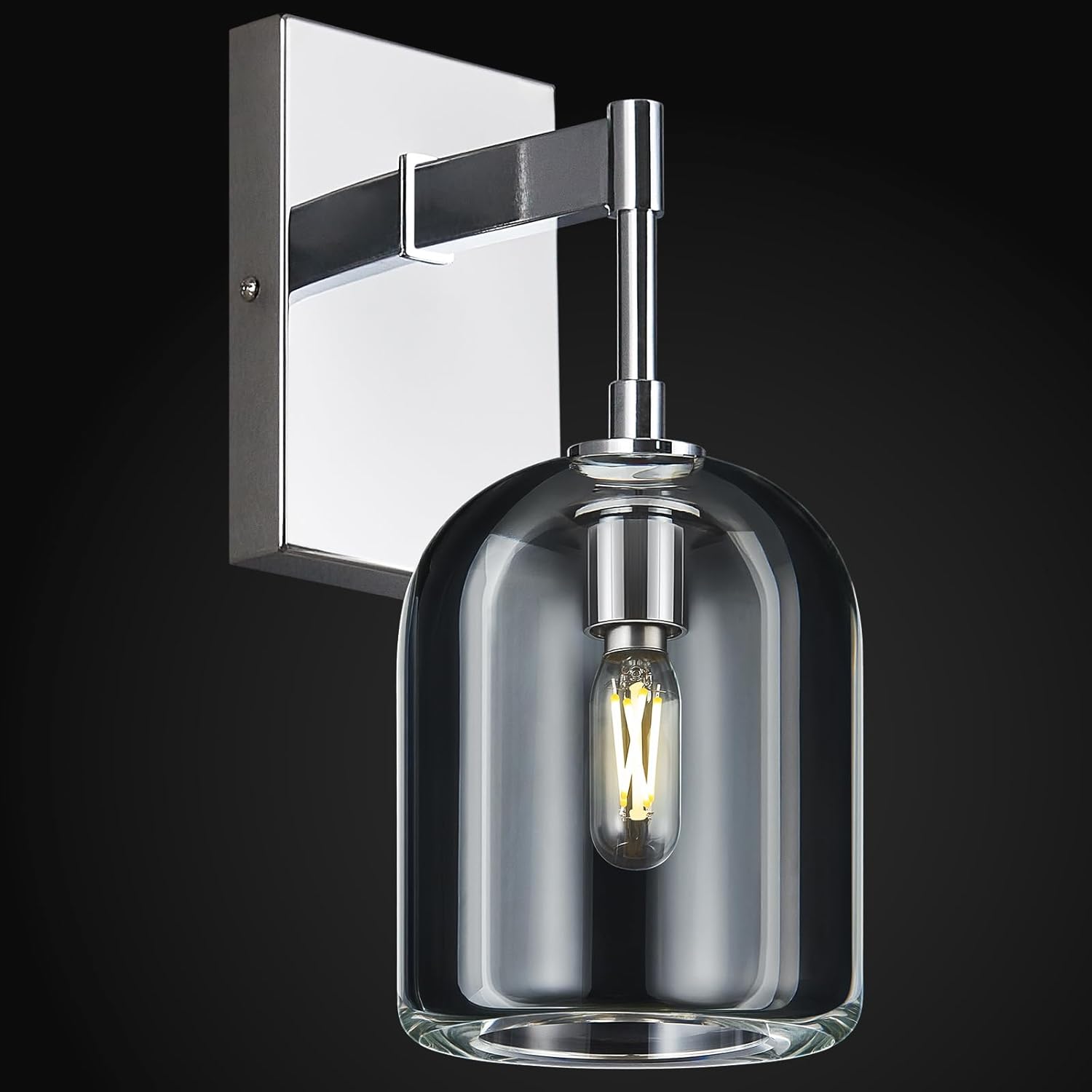 Modern Crystal Wall Sconces Indoor Chrome Wall Lamp Vanity Wall Lighting for Bathroom Bedroom Living Room Stair（1Pack）