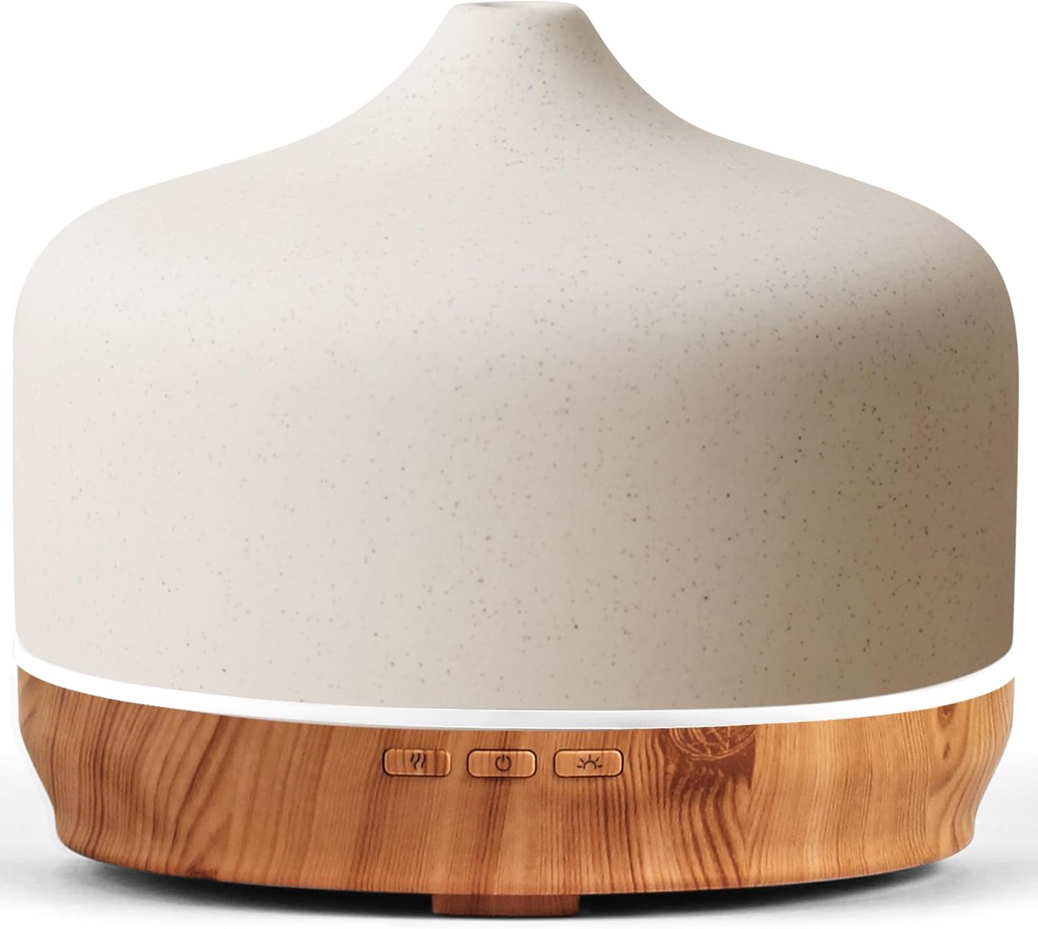 Porseme 500ml Ceramic Essential Oil Diffuser Aromatherapy Ultrasonic Cool Mist Humidifier 15-21 Running Hours Air Diffusers for Sleeping Yoga Office Working Spa and Rest (White Ceramic)