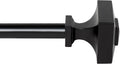 Deco Window Adjustable Curtain Rod for Windows 18 to 44 Inch Extendable Heavy Duty 3/4 Inch Iron Drapery Pole with Square Finials Wall Mounted French Door Curtain Rods (Pack of 1, Black)