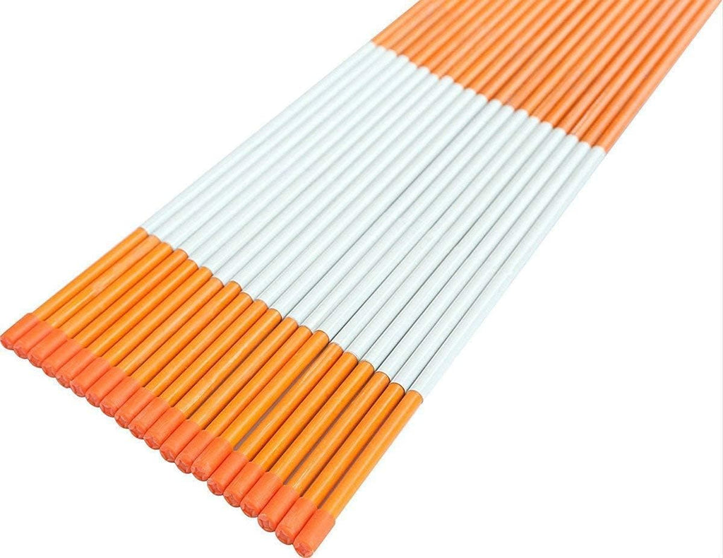 FiberMarker Reflective Driveway Makers 48-Inch Orange 12-Pack 5/16-Inch Dia Solid Snow Pole Reflective Snow Stakes for Roadway